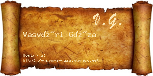 Vasvári Géza névjegykártya